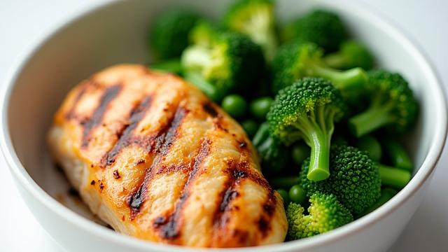 Grilled Chicken Breast with Steamed Greens