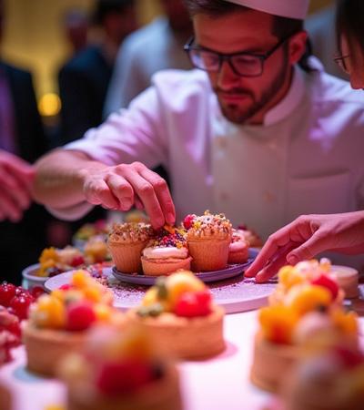 Interactive Dessert Station at a Corporate Gala