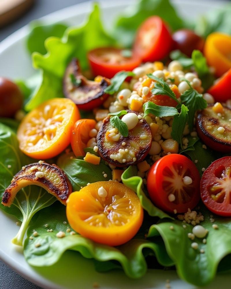 Food styling for a cookbook cover featuring healthy gourmet salads.