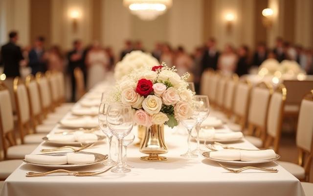 Lavish wedding banquet setup